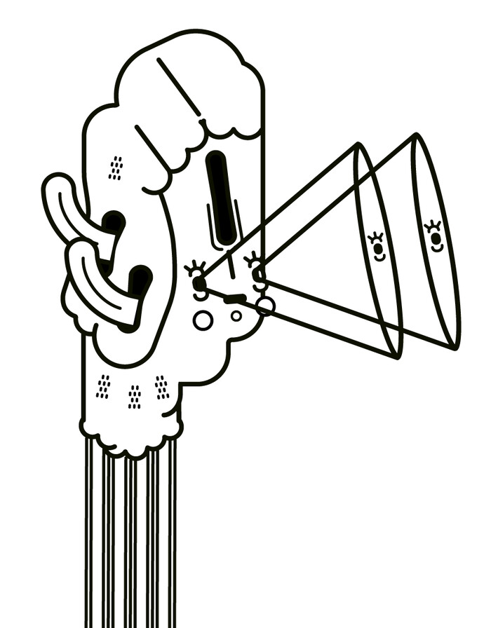 Line illustration with megaphone