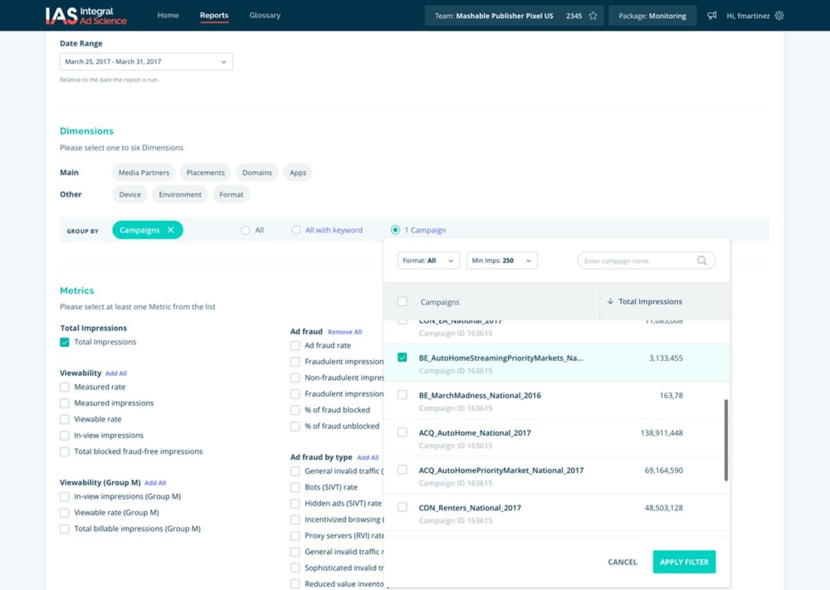 Customizable report builder