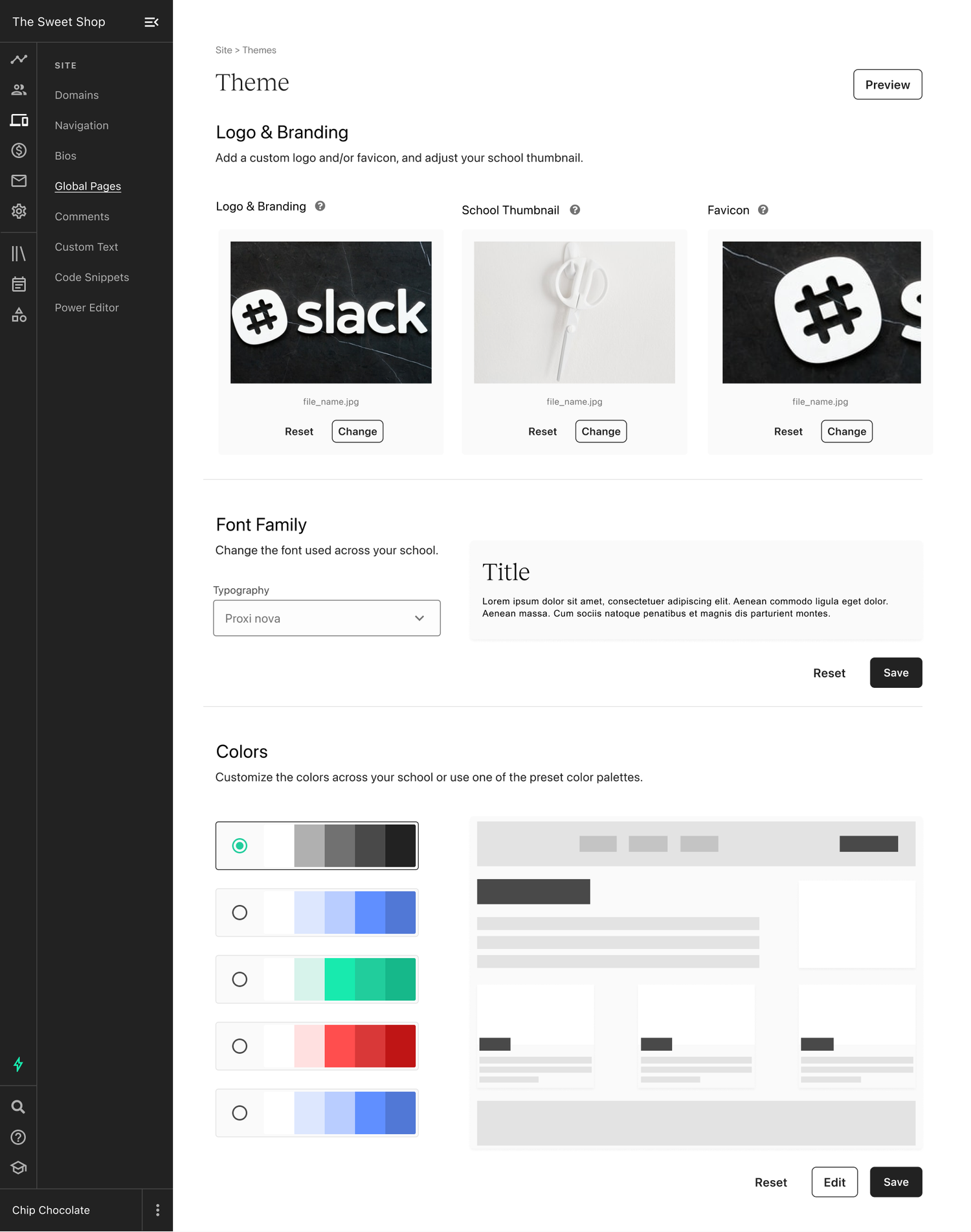 Teachable admin theme editor after the frontend migration
